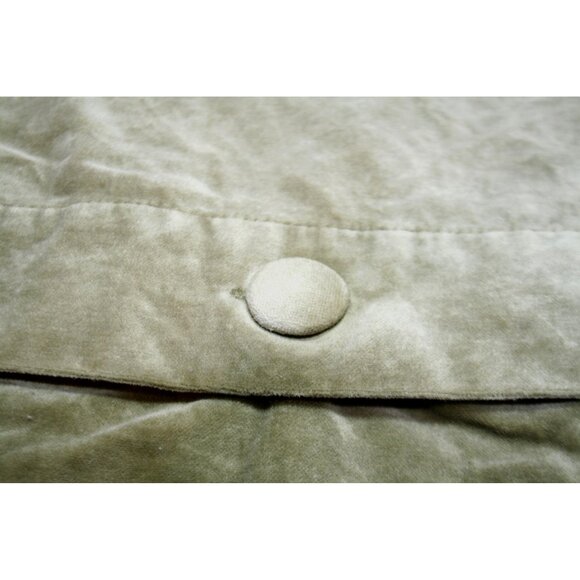 Pottery Barn Olive Green Velvet Pillow Cover 22x22 Covered Buttons Fall Cottage - Picture 2 of 4